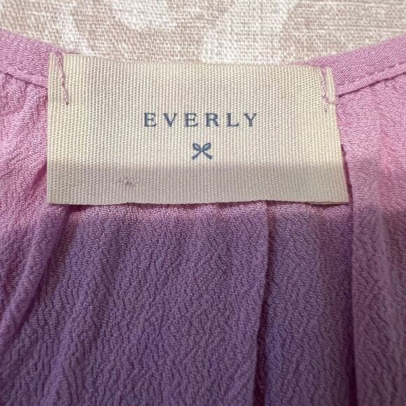 Everly dress lavender spaghetti strap high low lined elastic waist pull on Sz M - Picture 9 of 10